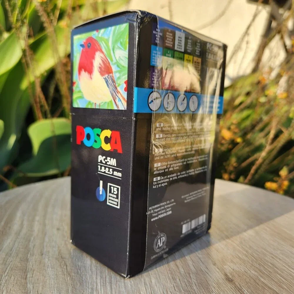 NEW 15 POSCA Paint Markers 5M Medium Tip Acrylic Paint Pens Art Supplies PC-5M 1